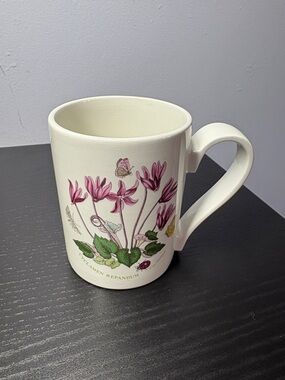 Portmeirion Cyclamen Botanical Mug in Cream with Pink Flowers